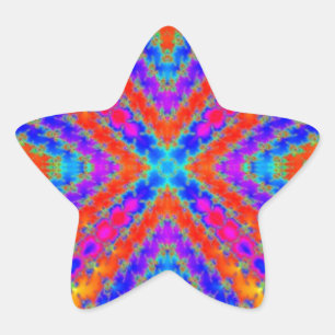 coloured fractal kaleidoscope Art Star Sticker