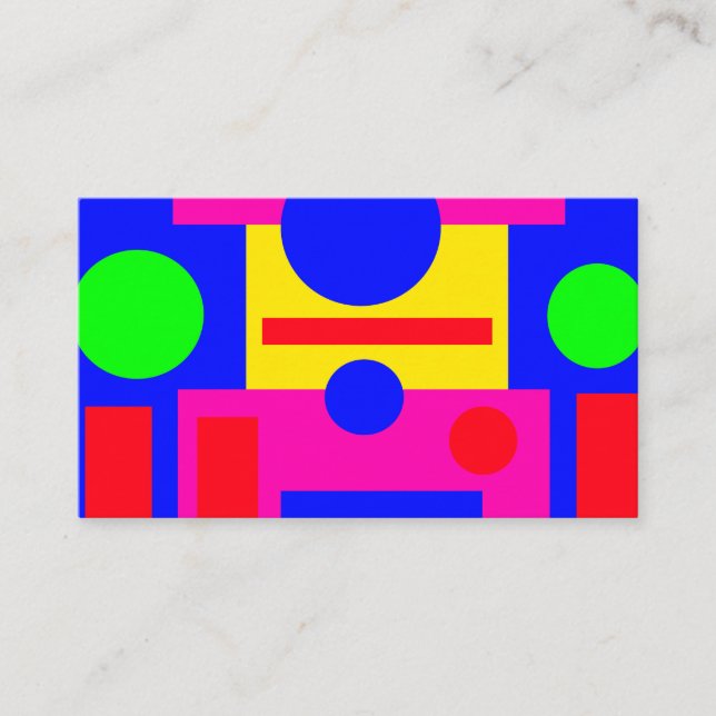 Coloured geometric shapes business card (Front)