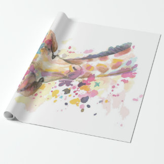 Coloured Giraffe watercolor | Perfect gift Wrapping Paper
