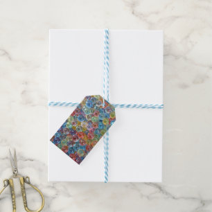 coloured glass beads gift tags