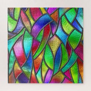 Coloured Glass Pattern 3D Texture Jigsaw Puzzle
