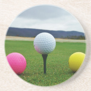 Coloured Golf Balls, mountain tee Coaster