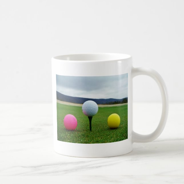 Coloured Golf Balls, mountain tee Coffee Mug (Right)