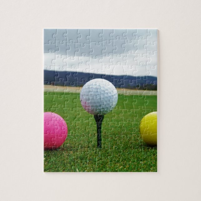 Coloured Golf Balls, mountain tee Jigsaw Puzzle (Vertical)