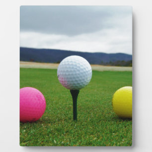 Coloured Golf Balls, mountain tee Plaque