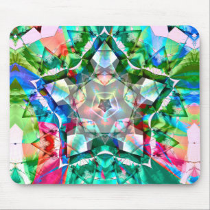 Coloured green virtual stars with neon shades thr mouse pad