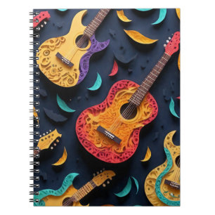 Coloured Guitar Pattern Notebook