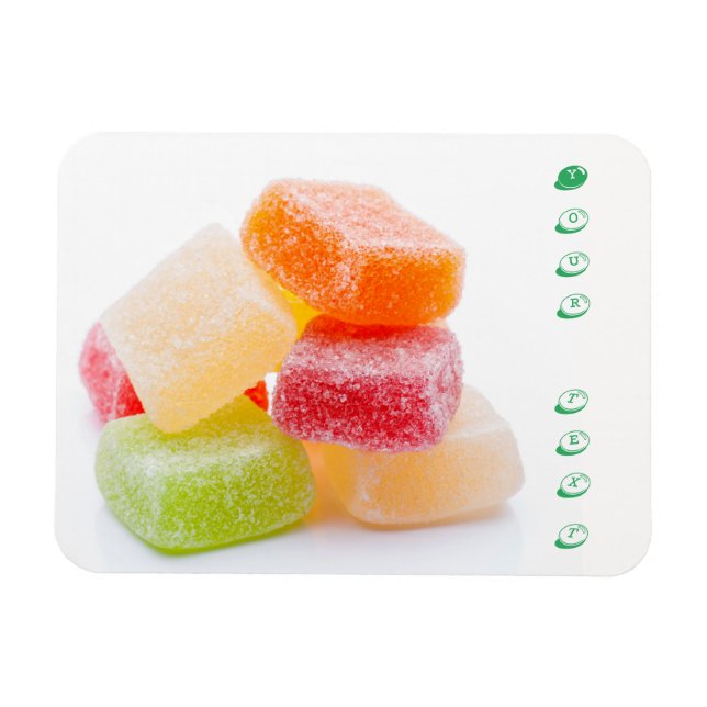 Coloured Gummy Square Sweets Magnet (Horizontal)