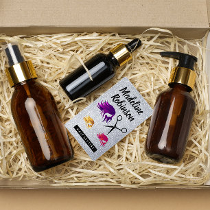 Coloured Hair Salon Scissors Glitter Appointment Card