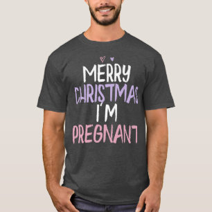 Coloured Heart Funny Merry Christmas Im Pregnant S T-Shirt