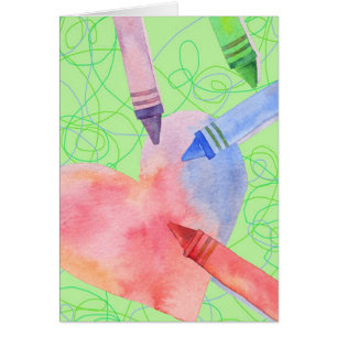 Coloured Heart - Note Card