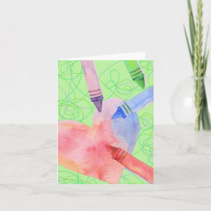 Coloured Heart - Note Card