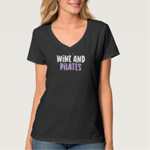 Coloured Heart Wine And Pilates Saying T-Shirt