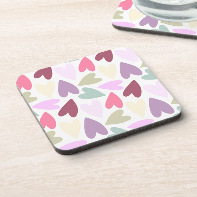 Coloured Hearts  Coaster (Left Side)
