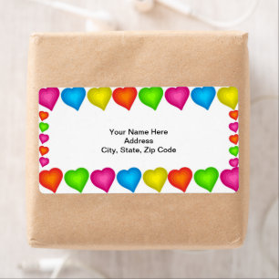 Coloured Hearts Labels