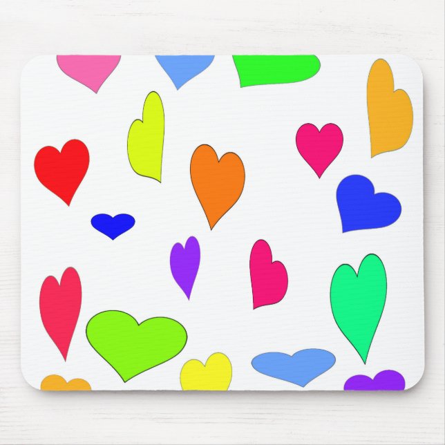 Coloured Hearts Mousepad (Front)