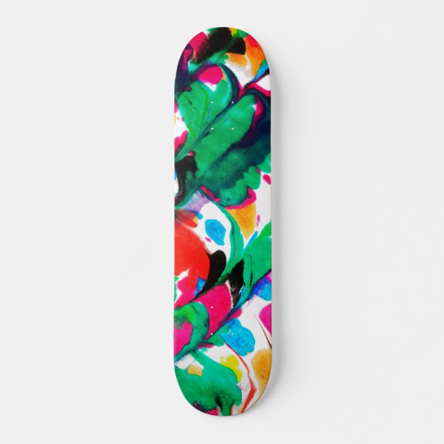 Coloured hearts skateboard (Front)