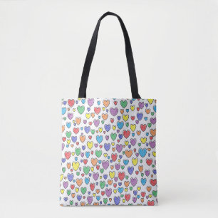 Coloured Hearts Tote Bag