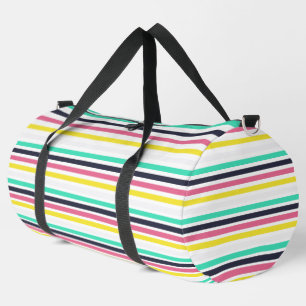 Coloured Horizontal Stripes  Duffle Bag
