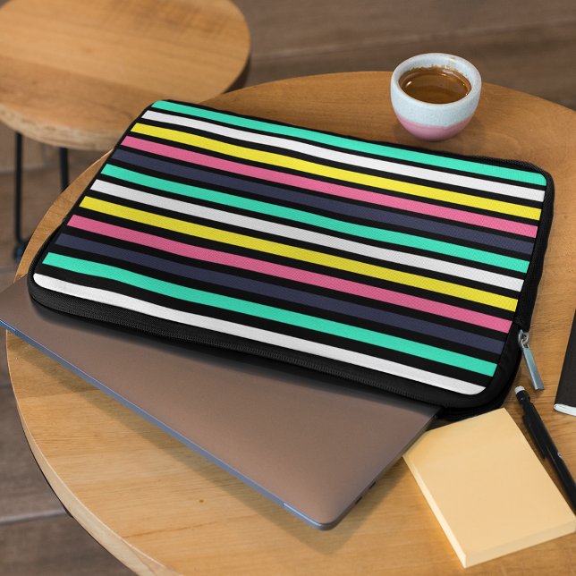 Coloured Horizontal Stripes  Laptop Sleeve (Colored Horizontal Stripes Laptop Sleeve)
