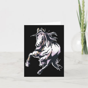 Coloured Horse Horseback Riding Card