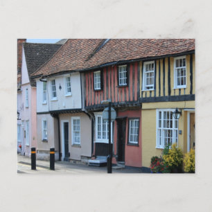 Coloured houses at Saffron Walden, Essex, UK Postcard