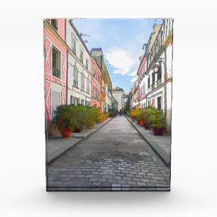 Coloured houses in Rue Cremieux - Paris Photo Block