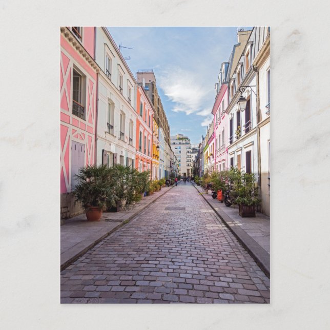 Coloured houses in Rue Cremieux - Paris Postcard (Front)