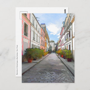 Coloured houses in Rue Cremieux - Paris Postcard
