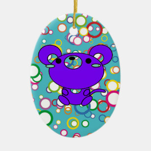 Coloured Kittys on Circles Ornament