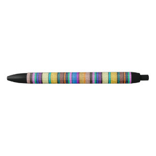 Coloured knitting Stripes seamless pattern 1 Black Ink Pen