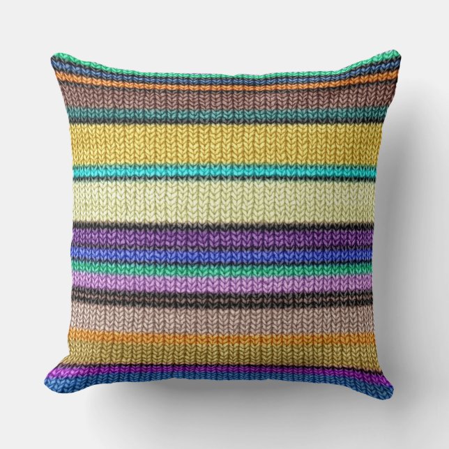 Coloured knitting Stripes seamless pattern 1 Cushion (Front)
