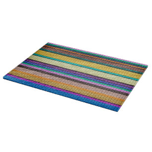 Coloured knitting Stripes seamless pattern 1 Cutting Board