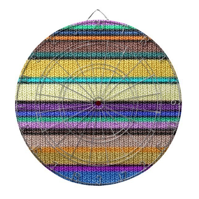 Coloured knitting Stripes seamless pattern 1 Dartboard (Front)