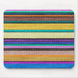 Coloured knitting Stripes seamless pattern 1 Mouse Pad