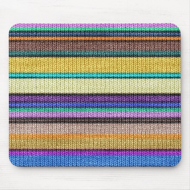 Coloured knitting Stripes seamless pattern 1 Mouse Pad (Front)