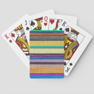Coloured knitting Stripes seamless pattern 1 Playing Cards
