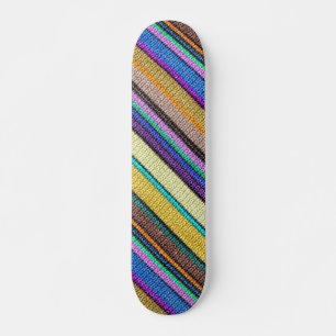 Coloured knitting Stripes seamless pattern 1 Skateboard