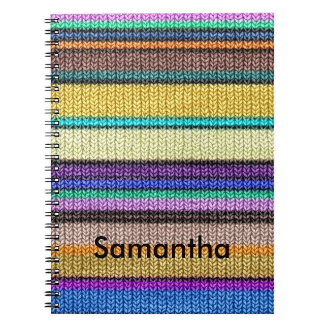 Coloured knitting Stripes seamless pattern 1 Spiral Notebook (Front)