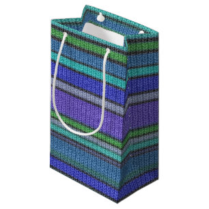 Coloured knitting Stripes seamless pattern 2 Small Gift Bag