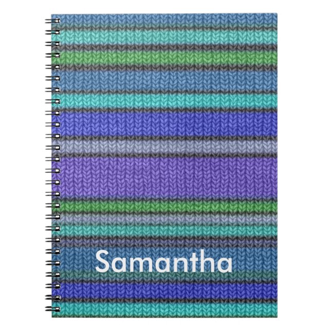 Coloured knitting Stripes seamless pattern 2 Spiral Notebook (Front)