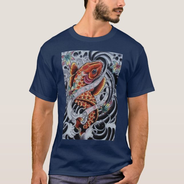 Coloured KOI Tattoo look Tee (Front)
