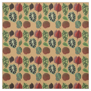 Coloured Leaf Botanical garden Vintage illustratio Fabric