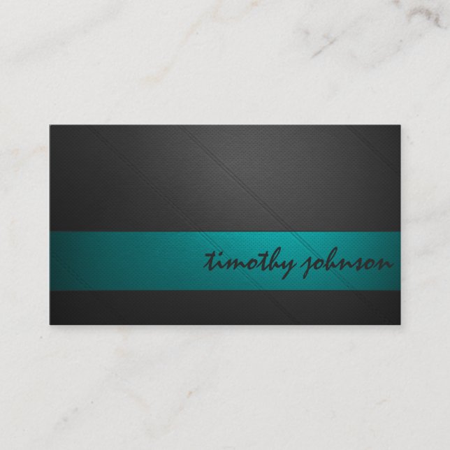 Coloured Leather in Teal Business Card (Front)