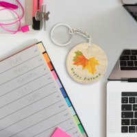 Coloured Leaves Autumn Keychain 