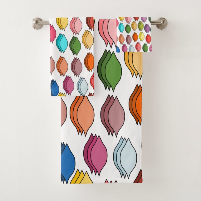 Coloured Leaves  Bath Towel Set (Insitu)