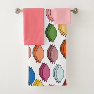 Coloured Leaves Bath Towel Set
