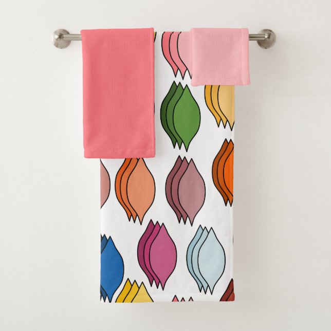 Coloured Leaves  Bath Towel Set (Insitu)