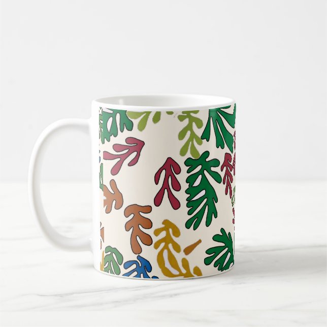 Coloured Leaves, MAtisse Style Coffee Mug (Left)