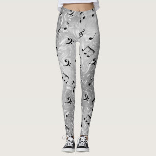 coloured leggings elegant notes pattern shiny tren